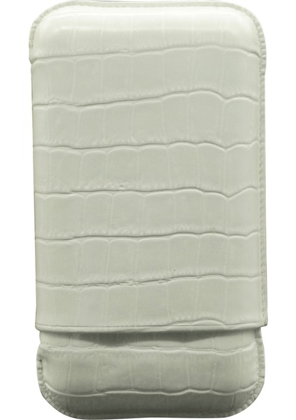 Gerçek Deri El Yapımı 60 Ring Krokodil Nieve Üçlü Puro Kılıfı