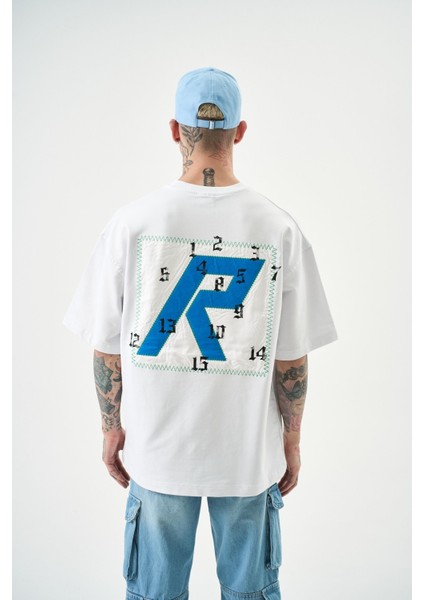 Erkek Numbers Of R Nakışlı Oversize T-Shirt Beyaz modelleri