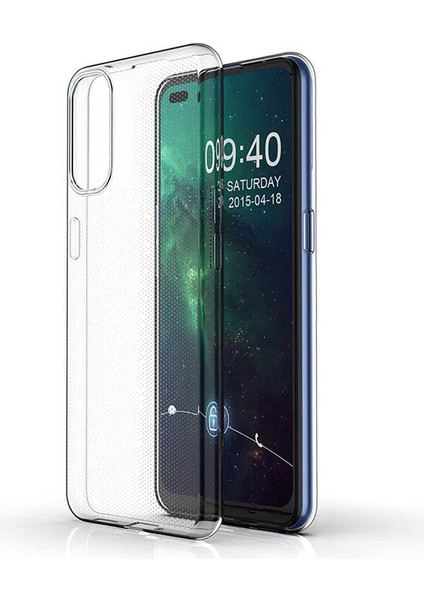 Oppo Reno 4 Kılıf Mkst Süper Silikon Kapak-Renksiz