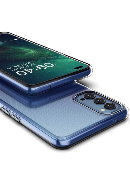 Oppo Reno 4 Kılıf Mkst Süper Silikon Kapak-Renksiz