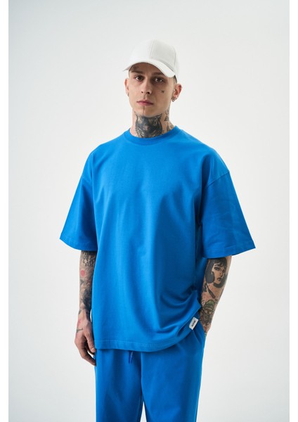 Erkek Basic T-Shirt Mavi