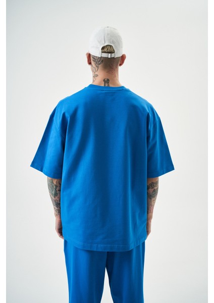 Erkek Basic T-Shirt Mavi modelleri