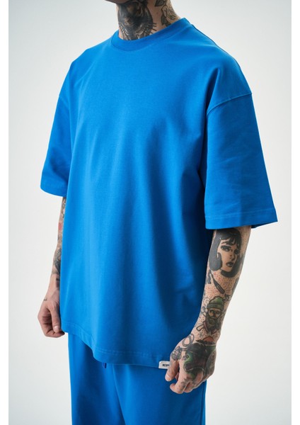 Erkek Basic T-Shirt Mavi fırsatları
