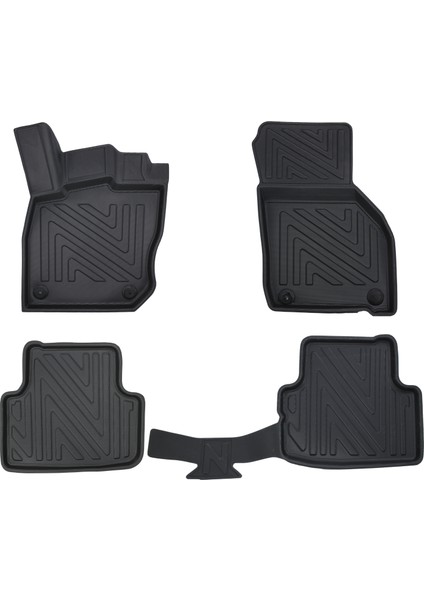 Skoda Octavia 2013-2020 Için 5,5d Carbon Style Havuzlu Paspas - Tpe Malzeme