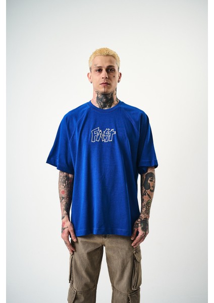 Erkek Fast Nakışlı Oversize T-Shirt Saks fiyatları