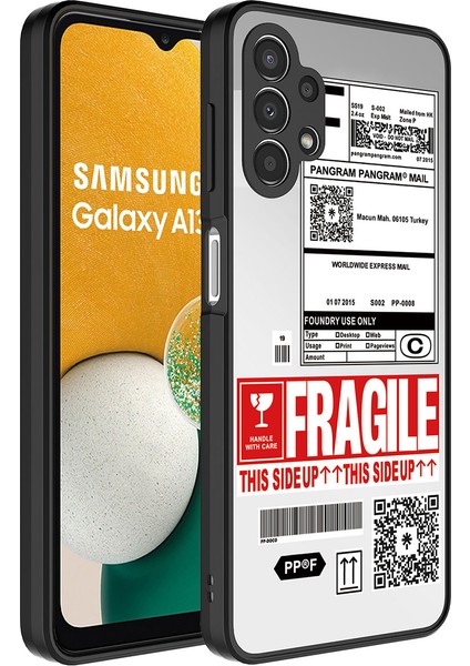 Galaxy A13 4g Kılıf Aynalı Desenli Kamera Korumalı Parlak Mkst Mirror Kapak-Fragile