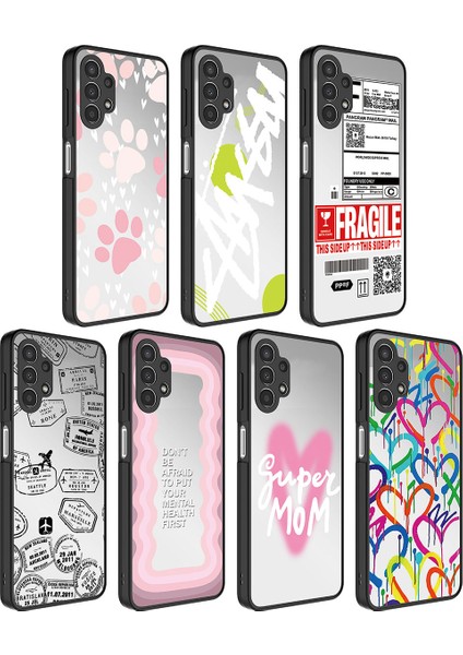 Galaxy A13 4g Kılıf Aynalı Desenli Kamera Korumalı Parlak Mkst Mirror Kapak-Fragile