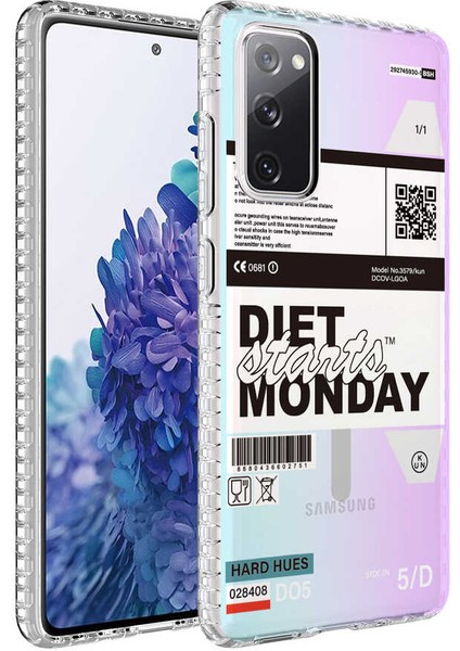 Galaxy S20 Fe Kılıf Airbag Kenarlı Renkli Desenli Silikon Mkst Elegans Kapak-No5