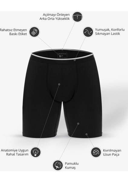 Uzun Paçalı Likralı Erkek Boxer 1004-Sporcu Boxer