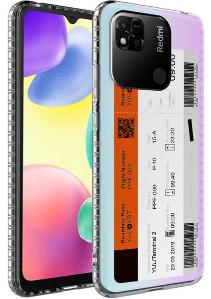 Xiaomi Redmi 10C Kılıf Airbag Kenarlı Renkli Desenli Silikon Mkst Elegans Kapak-No1