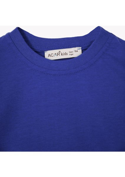 Bisiklet Yaka Saks Renk Erkek Çocuk Tshirt fiyatları