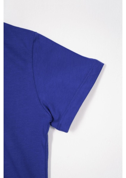 Bisiklet Yaka Saks Renk Erkek Çocuk Tshirt fırsatları