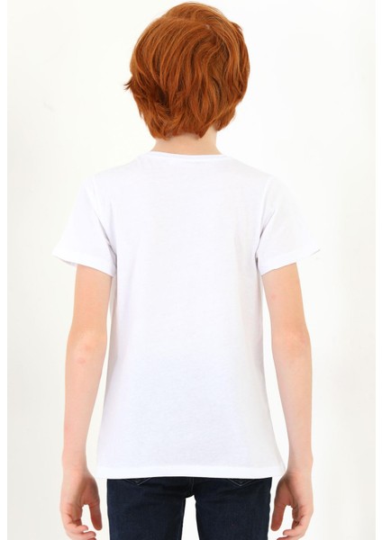 Bisiklet Yaka Ekru Renk Erkek Çocuk Tshirt fırsatları