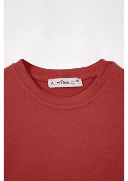 Bisiklet Yaka Kiremit Renk Erkek Çocuk Tshirt fiyatları