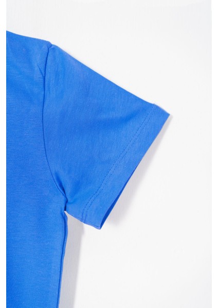 Bisiklet Yaka Koyu Mavi Erkek Çocuk Tshirt indirimleri