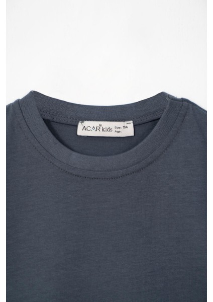 Bisiklet Yaka Füme Renk Erkek Çocuk Tshirt fiyatları