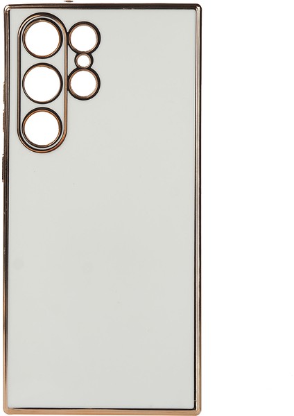 Galaxy S23 Ultra Kılıf Mkst Bark Kapak-Beyaz