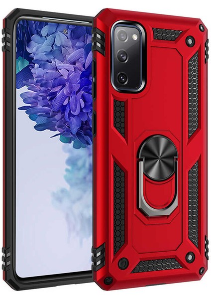 Galaxy S20 Fe Kılıf Mkst Vega Kapak-Kırmızı