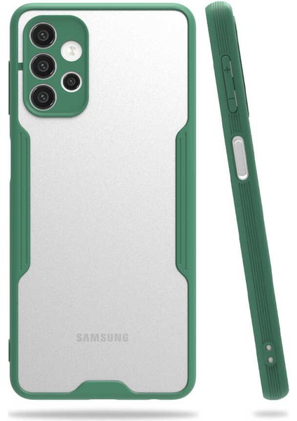 Galaxy A32 4g Kılıf Mkst Parfe Kapak-Koyu Yeşil