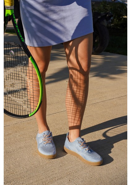 Kadın Sneaker İşlemeli Nakışlı Spor Ayakkabı Nolen Mavi