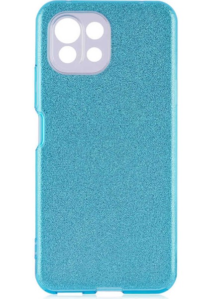 Xiaomi Mi 11 Lite Kılıf Mkst Shining Silikon-Mavi