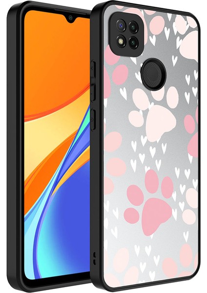 Xiaomi Redmi 9c Kılıf Aynalı Desenli Kamera Korumalı Parlak Mkst Mirror Kapak-Pati