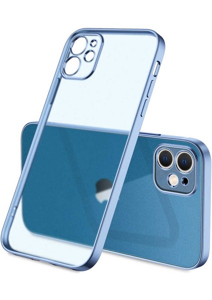iPhone 12 Kılıf Mkst Mat Gbox Kapak-Mavi
