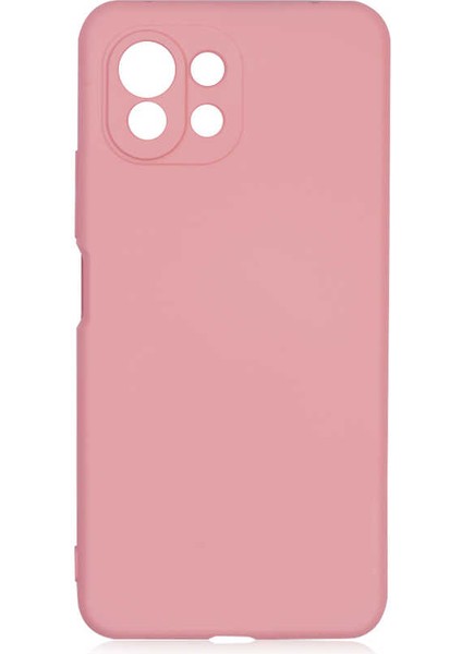 Xiaomi Mi 11 Lite Kılıf Mkst Mara Laaakan Kapak-Pembe Açık