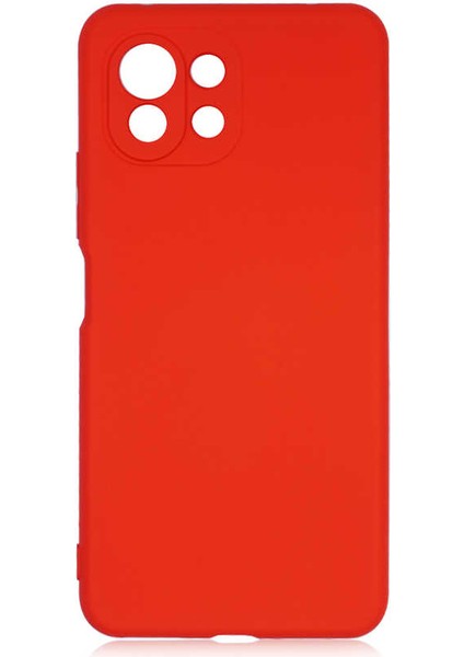 Xiaomi Mi 11 Lite Kılıf Mkst Mara Laaakan Kapak-Pembe Koyu