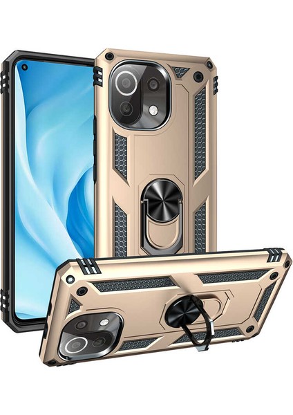 Xiaomi Mi 11 Lite Kılıf Mkst Vega Kapak-Gold