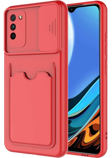 Xiaomi Poco M3 Kılıf ​mkst Kartix Kapak-Kırmızı