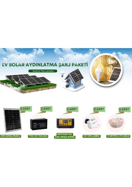 Solar Güneş Enerjili Lamba ve Şarj Seti fiyatları