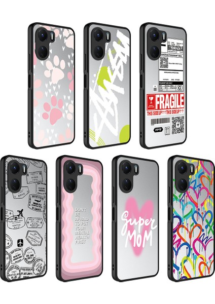 Vivo Y16 Kılıf Aynalı Desenli Kamera Korumalı Parlak Mkst Mirror Kapak-Kalp fiyatları
