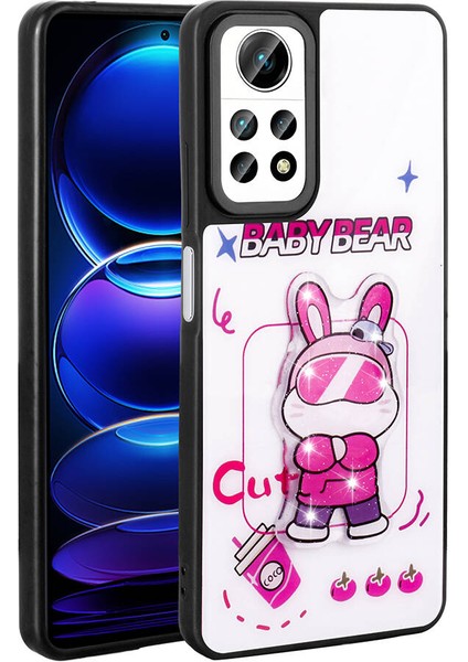 Xiaomi Redmi Note 12 Pro 4g Kılıf Parlayan Kabartmalı Ikonik Figürlü Mkst Amas Silikon Kapak-Beyaz