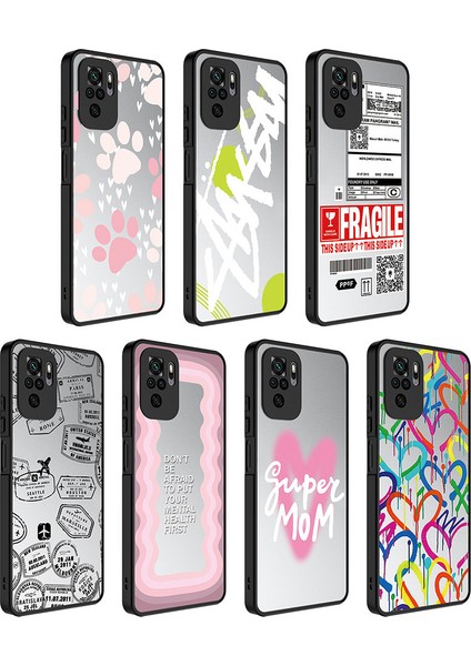 Xiaomi Redmi Note 10 Kılıf Aynalı Desenli Kamera Korumalı Parlak Mkst Mirror Kapak-Kalp fiyatları