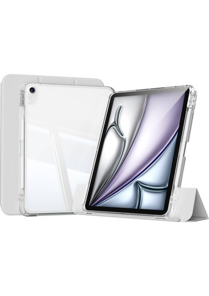 iPad Air 13 2025 M3 Kılıf Magnetik Ayrılabilen Airbagli Mkst Sliding Tablet Kılıfı - Gri