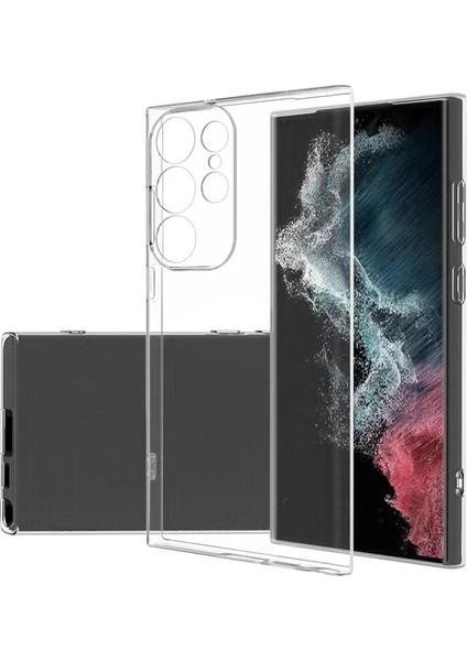Galaxy S23 Ultra Kılıf Mkst Süper Silikon Kapak-Renksiz