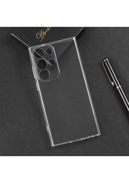 Galaxy S23 Ultra Kılıf Mkst Süper Silikon Kapak-Renksiz