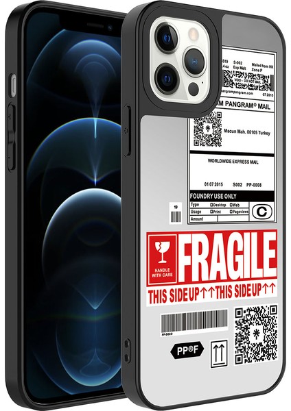 Apple iPhone 12 Pro Max Kılıf Aynalı Desenli Kamera Korumalı Parlak Mkst Mirror Kapak-Fragile