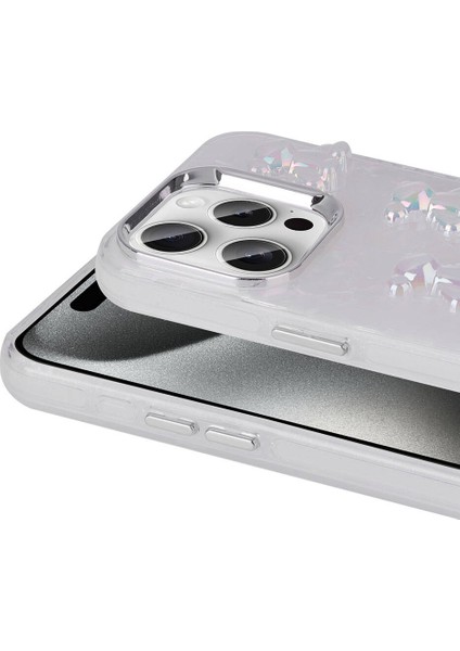 Apple iPhone 15 Pro Max Kılıf Kabartma Figürlü Parlak Mkst Eralli Silikon Kapak-Kalp fırsatları