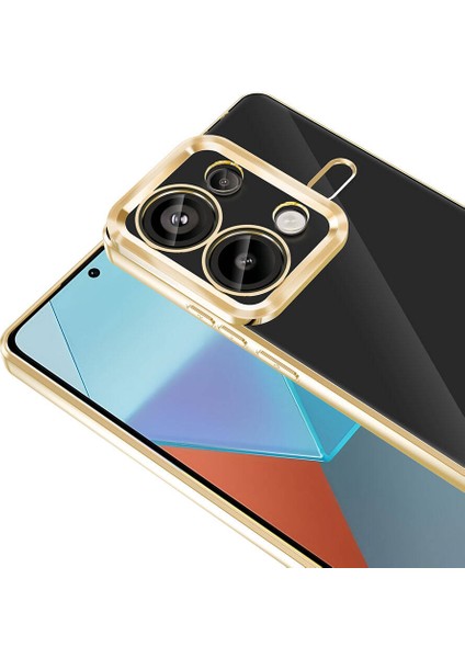 Xiaomi Redmi Note 13 Pro 4g Kılıf Kamera Korumalı Logo Gösteren Mkst Omega Kapak-Gold modelleri