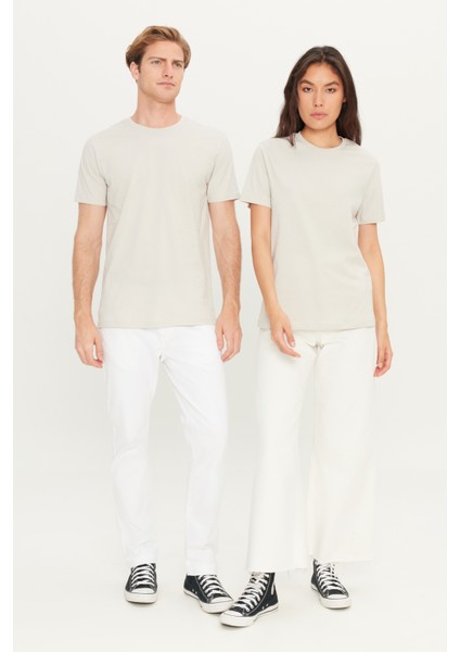 Erkek Gri Slim Fit Dar Kesim %100 Pamuk Bisiklet Yaka Tişört indirimleri