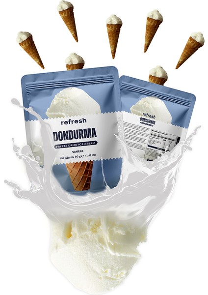 Freeze Dry Vanilyalı Dondurma - Dondurularak Kurutulmuş Dondurma - 30GR
