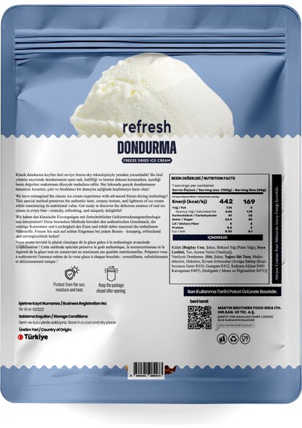 Freeze Dry Vanilyalı Dondurma - Dondurularak Kurutulmuş Dondurma - 30GR modelleri