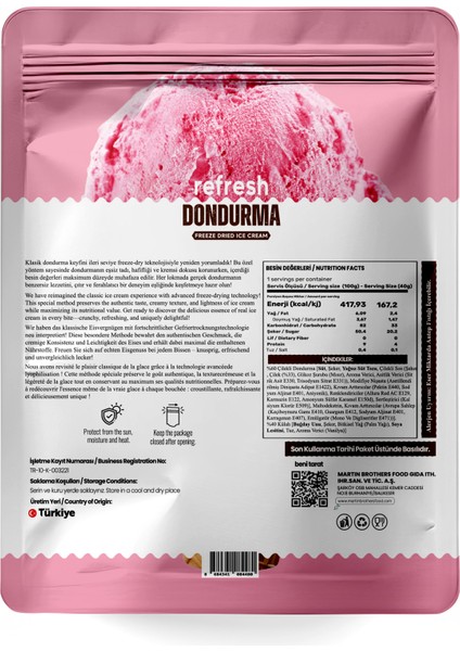 Freeze Dry Çilekli Dondurma - Dondurularak Kurutulmuş Dondurma - 30GR modelleri