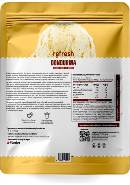 Freeze Dry Doğa Dondurma - Dondurularak Kurutulmuş Dondurma - 30GR