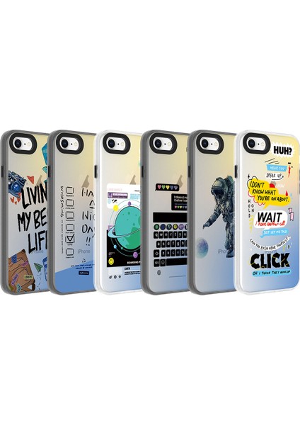iPhone Se 2022 Uyumlu Desenli Mkst Dragon Sert Kapak-Astronot