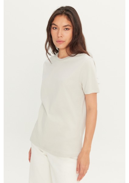 Erkek Gri Slim Fit Dar Kesim %100 Pamuk Bisiklet Yaka Tişört