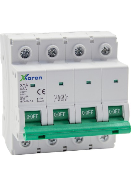 40A 4 Kutuplu Yük Ayırıcı Anahtar (Isolator) (3 Adet)