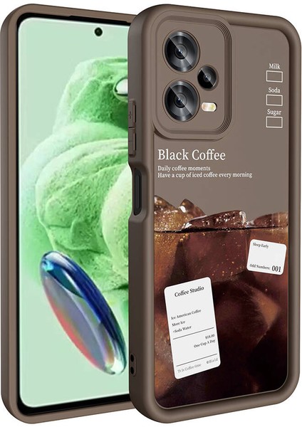 Xiaomi Redmi Note 12 5g Kılıf Kamera Korumalı Baskılı Arka Yüzey Mkst Klas Kapak-Koyu Kahve fırsatları